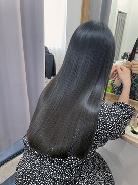 20代30代40代縮毛矯正大人ガーリー艶髪アッシュブラック髪質改善