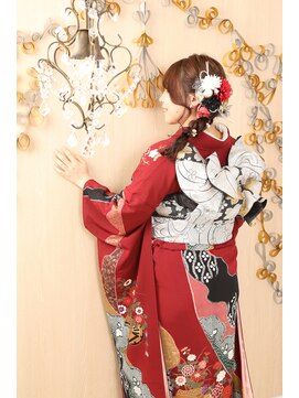 クリーム(Cream) 成人前撮り撮影・梅コース 編みおろしヘア