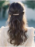 ヘアセット/ハーフアップ/お呼ばれ/結婚式スタイル