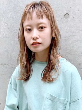 アイティー バイ アルバム 浦和店(IT by ALBUM) ベビーバングカール_オリーブカラーハイライトカラー_7922