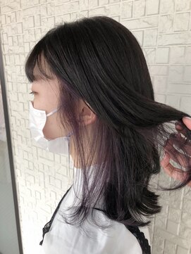 テラスヘア 新潟駅南(TERRACE hair) 今季トレンドインナーカラーラベンダー(ブリーチ1回)