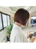 オレンジブラウンなミニボブ