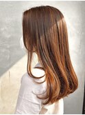 内巻きオレンジブラウンカラー◎stylist赤木