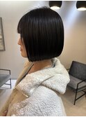 地毛風ストレート　縮毛矯正ボブ　ぱつっとボブ　軽めボブ