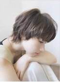 ハイライトマッシュショート/ホワイトアッシュショートパーマ