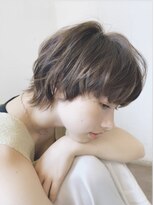 ヒュージ 表参道(huge)&nbsp;ハイライトマッシュショート/ホワイトアッシュショートパーマ