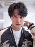 カルマパーマベリーショートダークアッシュニュアンスパーマ