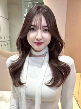 グロー 大宮(GLROW) ブリーチなしダブルカラー　くびれ巻き　ラベンダーベージュ