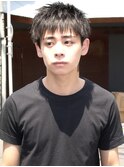 スパイキーショートメンズショート黒髪ブルーブラック
