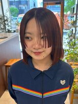 アッド バイ ケーツー(add by K-two) チェリーレッド/姫カット/ミディアムボブ