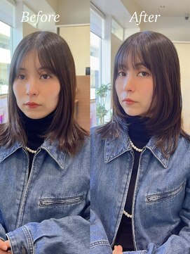 バサ 江古田店(BASSA) 【SAKI】フェイスレイヤー/ミディアム/ナチュラルレイヤー