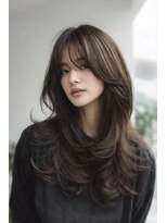 ダル 渋谷/表参道(DAL.)&nbsp;ハッシュカット顔周りレイヤーダークブラウンカラー