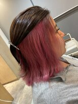 エヌアンドエー 草加店(N&A)&nbsp;大人かわいいピンクインナーカラー ミディアムボブ