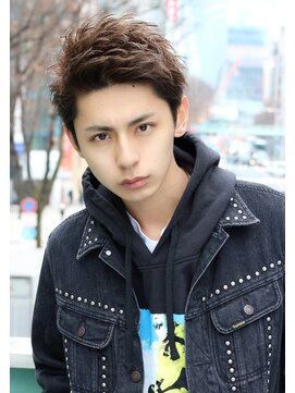 ネイビー(NAVY) Taka風 アップバングショート ワイルド 無造作