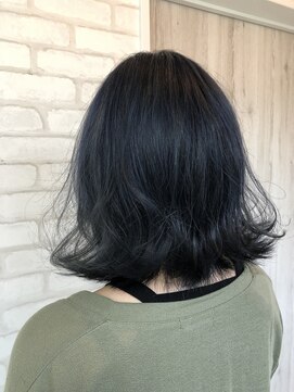 ヘアーアンドラッシュ ジーナ(Hair&Lash Jiina) ミディボブ デニムカラー