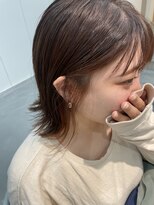 スクリバイタヒエ(SUKURI by tahie)&nbsp;#イヤリングカラー#オレンジカラー#ブリーチなし#外ハネボブ