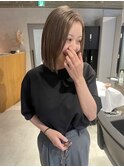 【ミルクティーベージュ】【前下がりミディ】【ミディボブ】