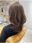 レイヤーカット/ウルフカット/グレージュアッシュ/20代30代40代