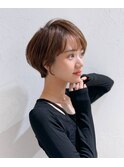 前髪あり耳掛け丸みくびれショートボブ20代30代40代50代(蘭)