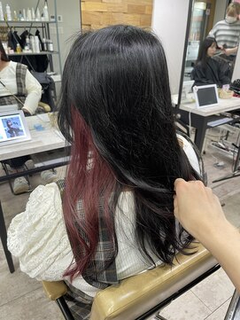 アジールヘア 所沢プロペ通り店(agir hair) エアリー美髪ケアブリーチ隠せるインナーピンクレッド練馬所沢