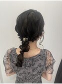 ローポニーボブハイライトカラー大人ショートカット白髪ぼかし