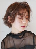 大人ボブレイヤーカット20代30代40代ミルクティーベージュ