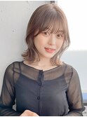 小顔 似合わせカット メルティーカラー ウェーブミディアム
