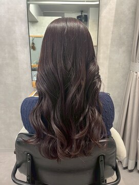 クラン 岡本(Chlan) ラベンダーブラウン　艶巻きロング