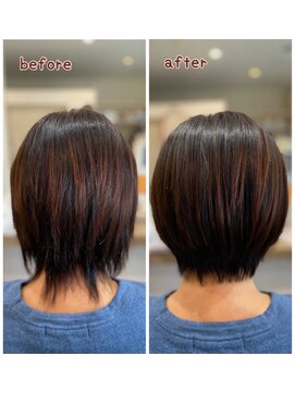 ヴォヤージュトロワ(voyage trois) アッシュグレーボブ ヘアアレンジプードルパーマロングヘア
