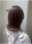 ミディアムストレートくすみピンクカラー【N°3溝の口】