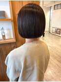お手入れがしやすい切りっぱなしボブ◎