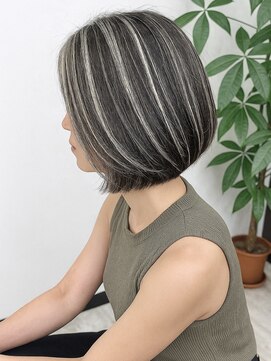 ベルヘアーデザイン 堺東(Belle hair Design) コントラストハイライト/外国人風/ボブ/ケアブリーチ/堺東