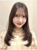 韓国風/レイヤー/小顔/前髪カット/髪質改善/グレージュ/透明感