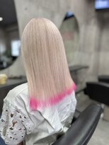 ノーン(NONE)&nbsp;ホワイトブロンド×裾ピンクカラー