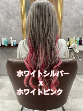 キュアスペース(CURE SPACE) ホワイトシルバーxホワイトピンク