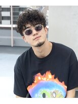 メリケンバーバーショップ コウベ(MERICAN BARBERSHOP KOBE)&nbsp;七三オールバックツイストパーマかき上げヘアコンマヘア127