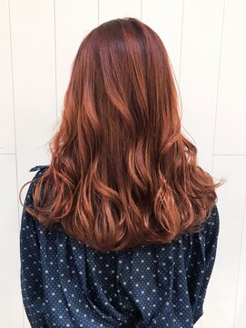 アイティー バイ アルバム 浦和店(IT by ALBUM) フェミニンロングアプリコットオレンジ似合わせカット_ba309163