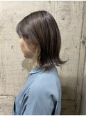 ボブ×グレー×インナーベージュ