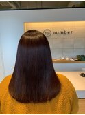 切り揃え メンテナンスカット ケアカラー 艶髪レッドブラウン