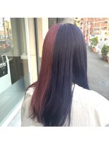 パーミル ヨコハマ(permille Yokohama)&nbsp;ハーフピンクハーフバイオレッドインナーカラーブリーチカラー