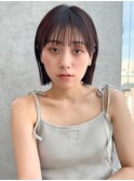 アッシュミルクティー前髪パーマボブ【ボブ/縮毛矯正/北澤華】