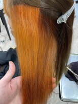 アジールヘア 所沢プロペ通り店(agir hair)&nbsp;イヤリングオレンジこなれミディイメチェンシースルー前髪所沢