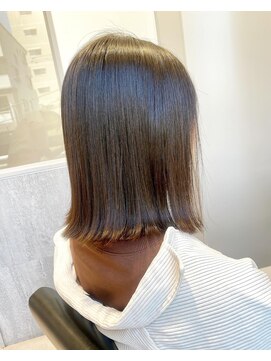 アトリエ(Atelier) 縮毛矯正と一緒にぱっつんの外ハネボブ