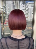 【ADORE横浜】ワインレッド×切りっぱなしミニボブ