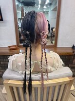 シュリット(schritt) バイカラーツインカチモリ結婚式ヘアセット渋谷表参道エジリ