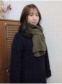 オリーブベージュ／しっとり重めレイヤーカット