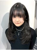 縮毛矯正ワンカールレイヤー流しバング