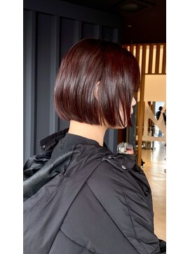 コルバース(COL BIRTH) 【yui担当】ボルドーブラウン/ボブ/艶髪縮毛矯正/レッドブラウン