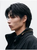 原宿毛流れセンターパートニュアンスパーマビジネスヘア刈り上げ
