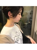 ビビト(bibito)&nbsp;bibito パーマで柔らかい黒髪ハンサムショート  丸みボブ
